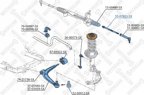 Stellox 55-01923-SX - Aksijalni zglob, poprecna spona www.molydon.hr