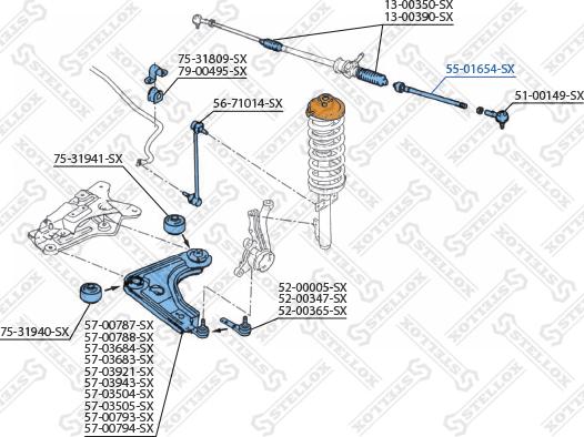 Stellox 55-01654-SX - Aksijalni zglob, poprecna spona www.molydon.hr