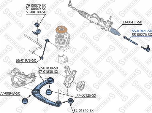 Stellox 55-01821-SX - Aksijalni zglob, poprecna spona www.molydon.hr