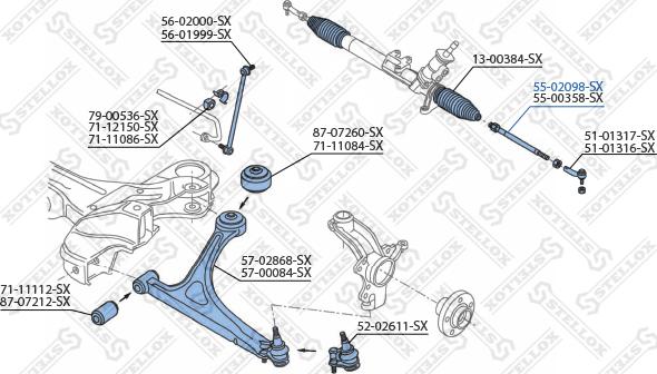 Stellox 55-02098-SX - Aksijalni zglob, poprecna spona www.molydon.hr