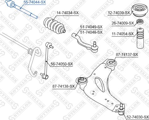 Stellox 55-74044-SX - Aksijalni zglob, poprecna spona www.molydon.hr