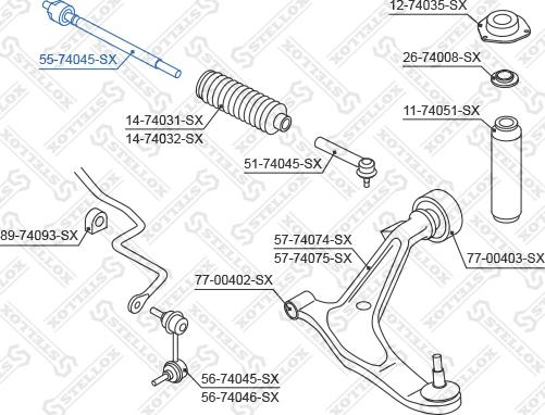 Stellox 55-74045-SX - Aksijalni zglob, poprecna spona www.molydon.hr