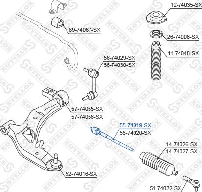 Stellox 55-74019-SX - Aksijalni zglob, poprecna spona www.molydon.hr