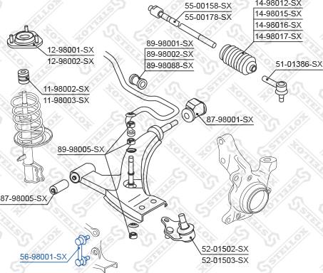 Stellox 56-98001-SX - Šipka/spona, stabilizator www.molydon.hr