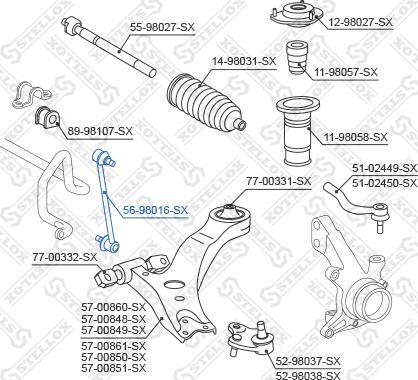 Stellox 56-98016-SX - Šipka/spona, stabilizator www.molydon.hr