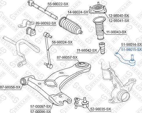 Stellox 51-98015-SX - Kraj spone, kuglasti zglob www.molydon.hr