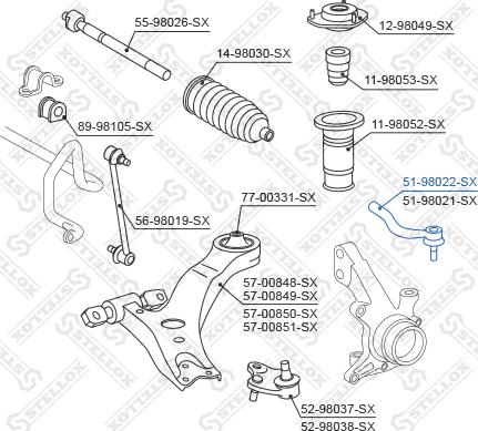 Stellox 51-98022-SX - Kraj spone, kuglasti zglob www.molydon.hr