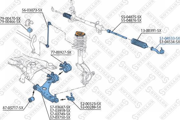 Stellox 51-04533-SX - Kraj spone, kuglasti zglob www.molydon.hr