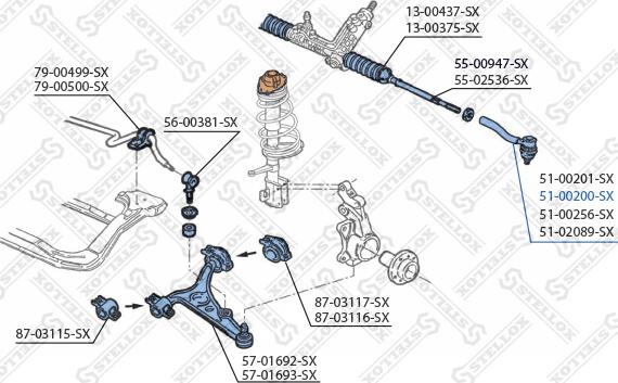 Stellox 51-00200-SX - Kraj spone, kuglasti zglob www.molydon.hr