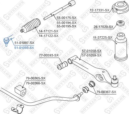 Stellox 51-01093-SX - Kraj spone, kuglasti zglob www.molydon.hr