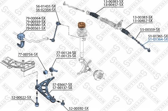 Stellox 51-01364-SX - Kraj spone, kuglasti zglob www.molydon.hr