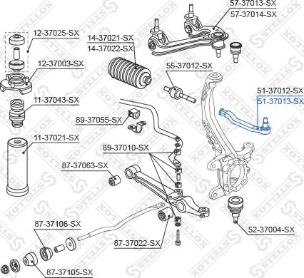 Stellox 51-37013-SX - Kraj spone, kuglasti zglob www.molydon.hr