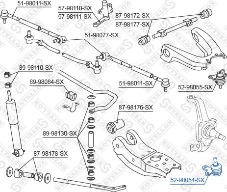 Stellox 52-98054-SX - Gornja/donja kugla www.molydon.hr