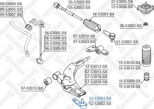 Stellox 52-53001-SX - Gornja/donja kugla www.molydon.hr