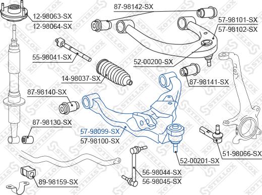 Stellox 57-98099-SX - Rame, Nezavisna poluga za ovjes kotača www.molydon.hr