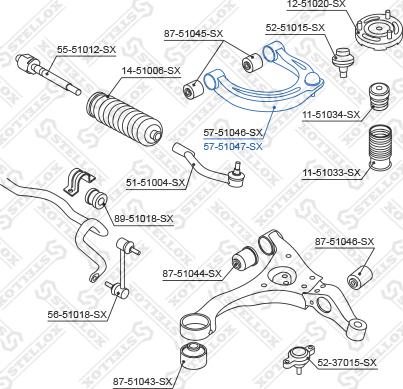 Stellox 57-51047-SX - Rame, Nezavisna poluga za ovjes kotača www.molydon.hr