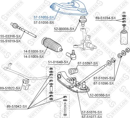 Stellox 57-51055-SX - Rame, Nezavisna poluga za ovjes kotača www.molydon.hr