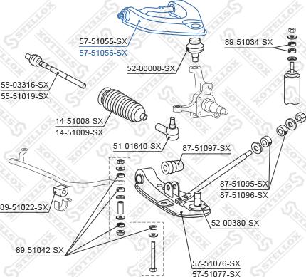 Stellox 57-51056-SX - Rame, Nezavisna poluga za ovjes kotača www.molydon.hr