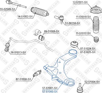 Stellox 57-51060-SX - Rame, Nezavisna poluga za ovjes kotača www.molydon.hr