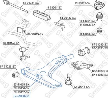 Stellox 57-51038-SX - Rame, Nezavisna poluga za ovjes kotača www.molydon.hr