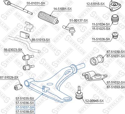 Stellox 57-51037-SX - Rame, Nezavisna poluga za ovjes kotača www.molydon.hr