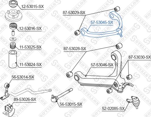 Stellox 57-53045-SX - Rame, Nezavisna poluga za ovjes kotača www.molydon.hr