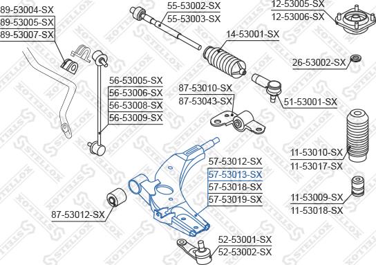 Stellox 57-53013-SX - Rame, Nezavisna poluga za ovjes kotača www.molydon.hr