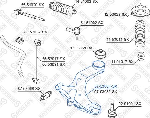 Stellox 57-53084-SX - Rame, Nezavisna poluga za ovjes kotača www.molydon.hr