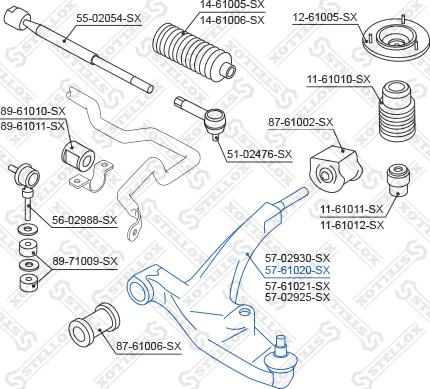 Stellox 57-61020-SX - Rame, Nezavisna poluga za ovjes kotača www.molydon.hr