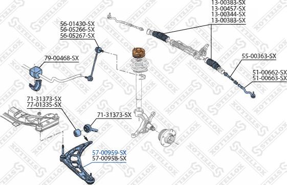 Stellox 57-00959-SX - Rame, Nezavisna poluga za ovjes kotača www.molydon.hr