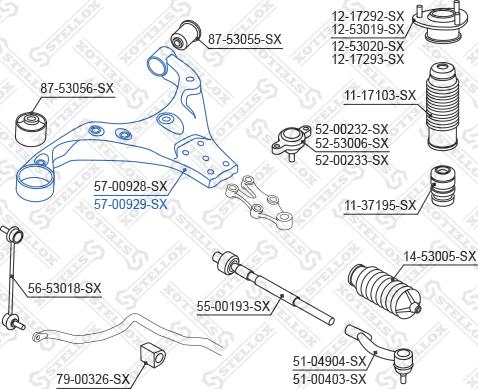 Stellox 57-00929-SX - Rame, Nezavisna poluga za ovjes kotača www.molydon.hr