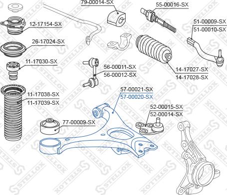 Stellox 57-00020-SX - Rame, Nezavisna poluga za ovjes kotača www.molydon.hr