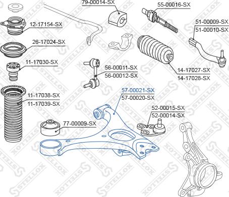 Stellox 57-00021-SX - Rame, Nezavisna poluga za ovjes kotača www.molydon.hr