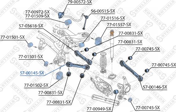 Stellox 57-00145-SX - Rame, Nezavisna poluga za ovjes kotača www.molydon.hr