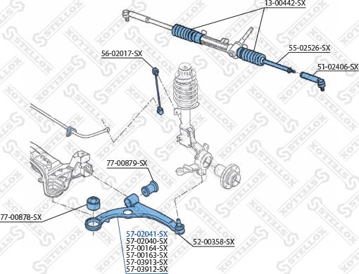 Stellox 57-02041-SX - Rame, Nezavisna poluga za ovjes kotača www.molydon.hr