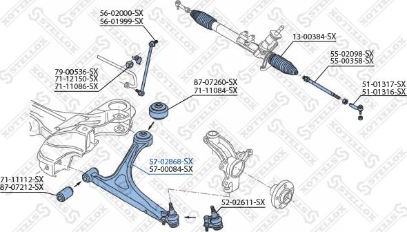 Stellox 57-02868-SX - Rame, Nezavisna poluga za ovjes kotača www.molydon.hr