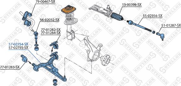 Stellox 57-02754-SX - Rame, Nezavisna poluga za ovjes kotača www.molydon.hr