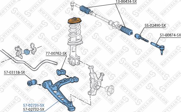 Stellox 57-02731-SX - Rame, Nezavisna poluga za ovjes kotača www.molydon.hr