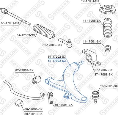 Stellox 57-17003-SX - Rame, Nezavisna poluga za ovjes kotača www.molydon.hr