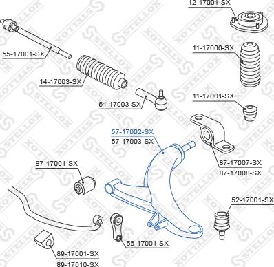 Stellox 57-17002-SX - Rame, Nezavisna poluga za ovjes kotača www.molydon.hr