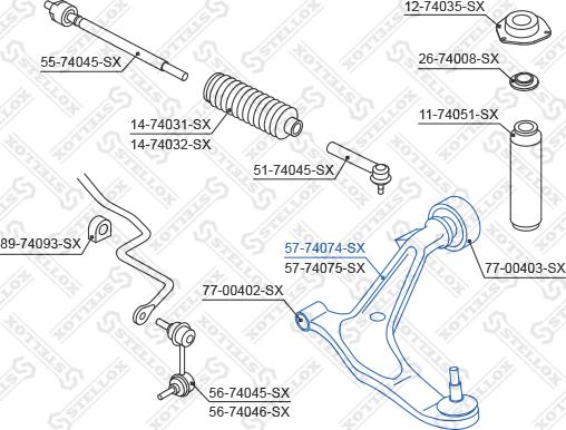 Stellox 57-74074-SX - Rame, Nezavisna poluga za ovjes kotača www.molydon.hr