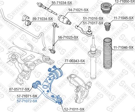 Stellox 57-71072-SX - Rame, Nezavisna poluga za ovjes kotača www.molydon.hr