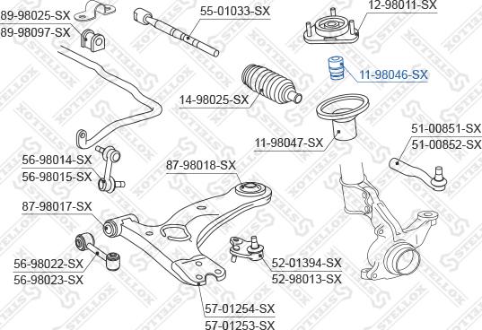 Stellox 11-98046-SX - Gumeni granicnik, Ovjes www.molydon.hr