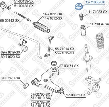 Stellox 12-71036-SX - Kotrljajuci Ležaj, Nosač amortizera www.molydon.hr