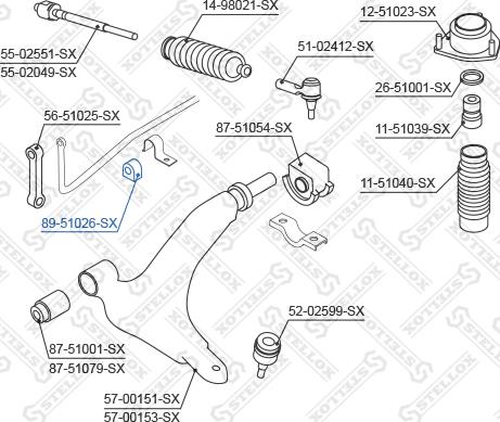 Stellox 89-51026-SX - Čahura Ležaja, stabilizator www.molydon.hr