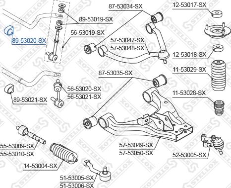 Stellox 89-53020-SX - Čahura Ležaja, stabilizator www.molydon.hr