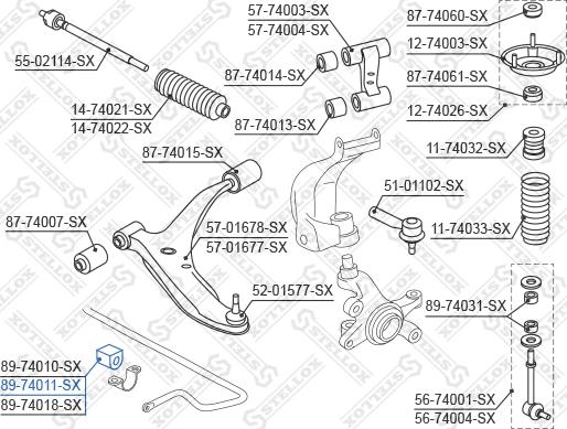 Stellox 89-74011-SX - Čahura Ležaja, stabilizator www.molydon.hr