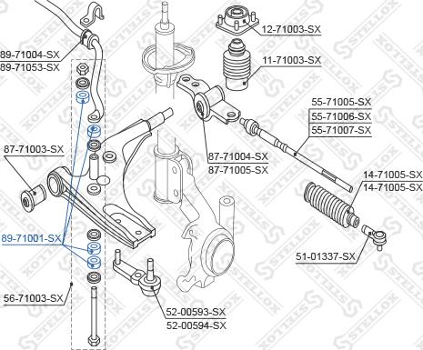 Stellox 89-71001-SX - Čahura Ležaja, stabilizator www.molydon.hr