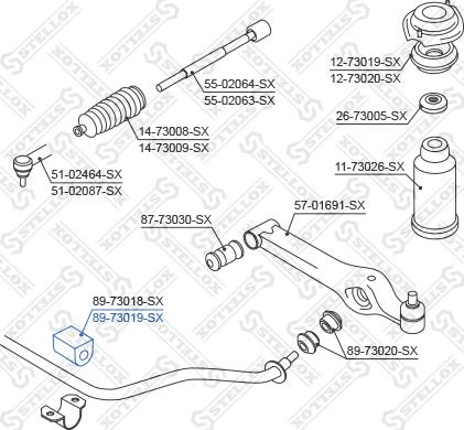 Stellox 89-73019-SX - Čahura Ležaja, stabilizator www.molydon.hr