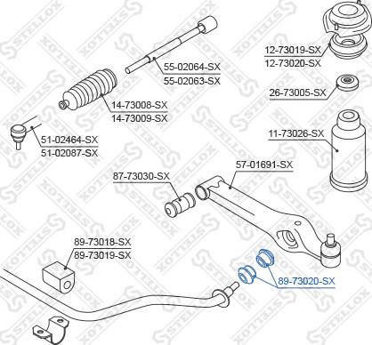 Stellox 89-73020-SX - Čahura Ležaja, stabilizator www.molydon.hr